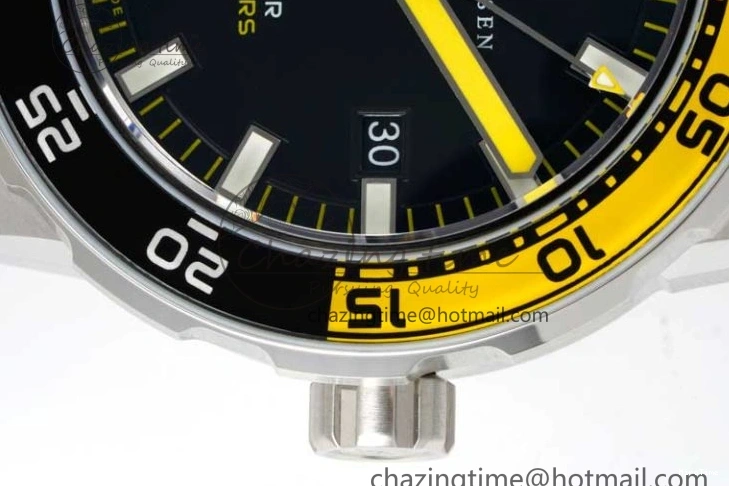 MIROTIME 0429 Bright Aquatimer Automatic SS RSF 1:1 Best Edition Black Yellow Dial on Black Rubber Strap A 7068
